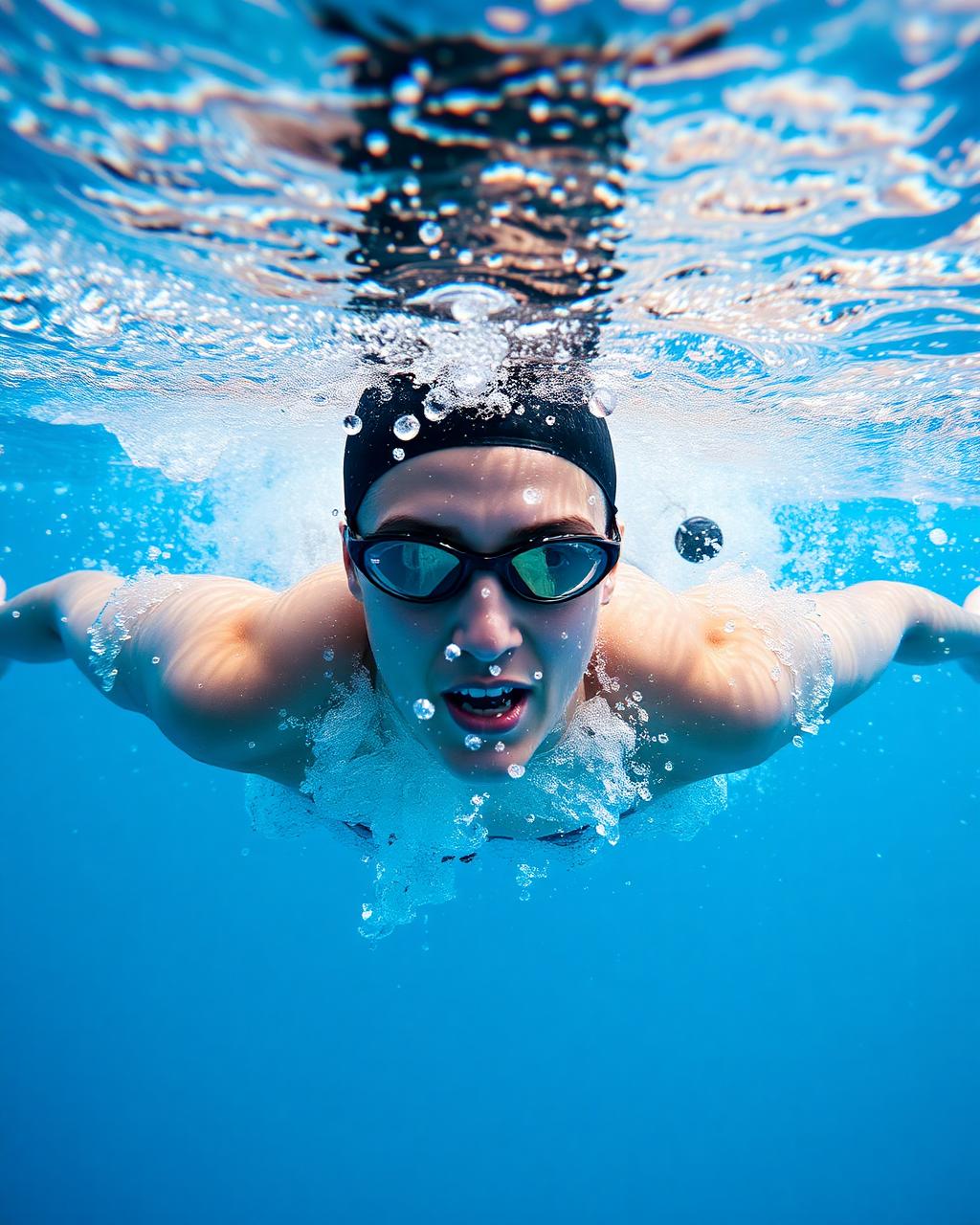 Swimming athlete training for US college recruitment